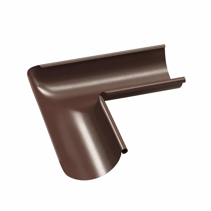 BILKA GLOSSY Binnenhoek dakgoot | 125mm | RAL 8017 Chocoladebruin | Tweezijdig glossy gecoat