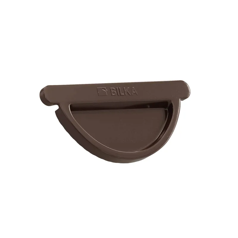 BILKA GLOSSY Eindkap dakgoot | 125mm | RAL 8017 Chocoladebruin | Tweezijdig glossy gecoat
