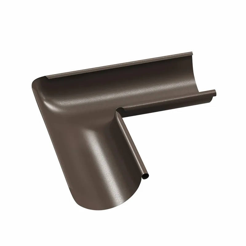 BILKA GLOSSY Binnenhoek dakgoot | 150mm | RAL 8019 Grijsbruin | Tweezijdig glossy gecoat