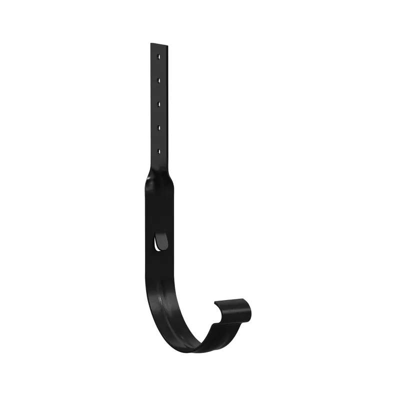 BILKA GLOSSY Goothaak gedraaid | 125mm | RAL 9005 Zwart | Tweezijdig glossy gecoat