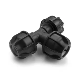 PE verloop T-stuk, 3x klem