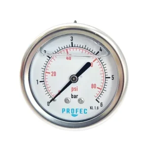 manometer 0 - 6 bar, achter aansluiting - nat