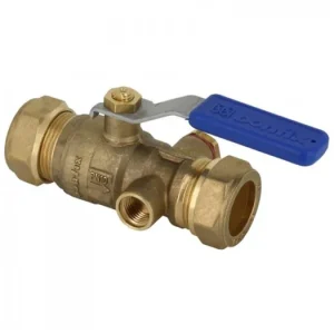 Bonfix messing kogelafsluiter met aftapgelegenheid, 2x knel