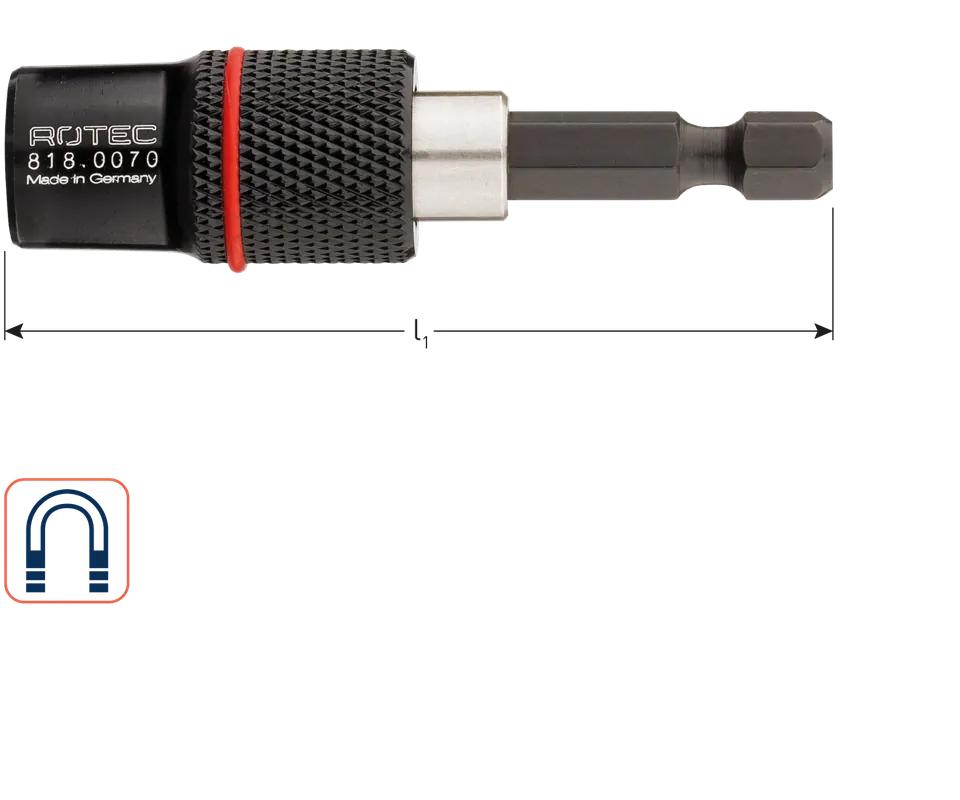 BITHOUDER E6.3X61, MAGN., SLIM, SNELSPAN