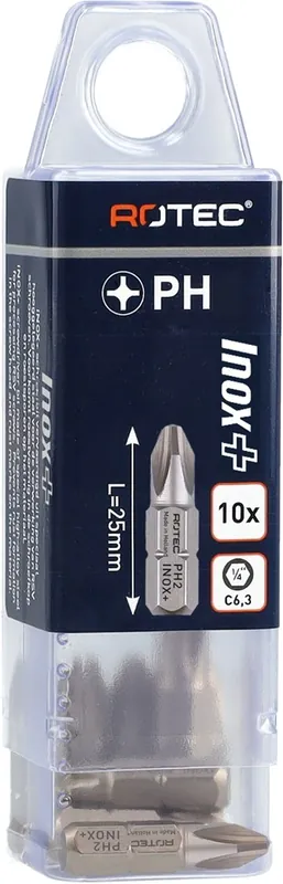 SCHROEFBIT INOX+, C6.3, PH 2X25