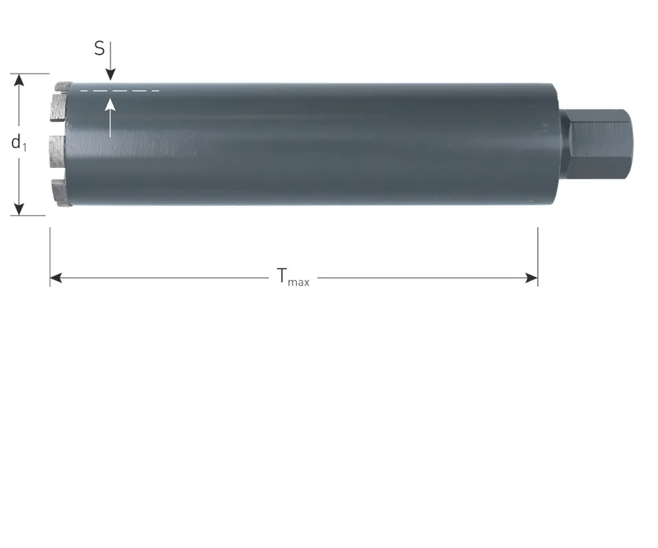 DIAMANTBOOR GRIJS, DROOG, 1.1/4", 15 SEGM., ø202X300