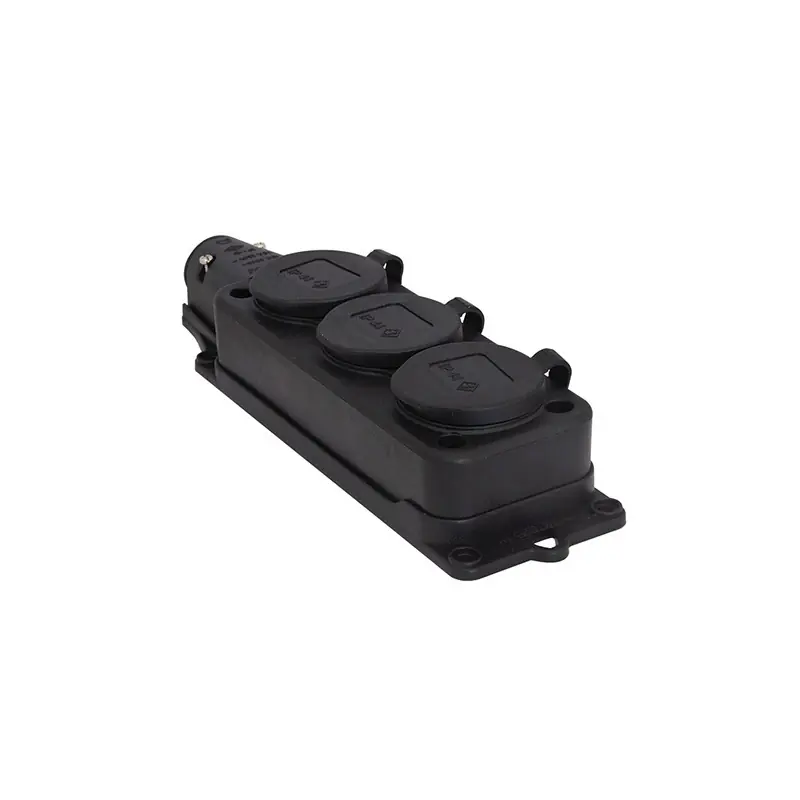 RUBBERSTEKKERBLOK RA 3-VOUD IP44 ZW