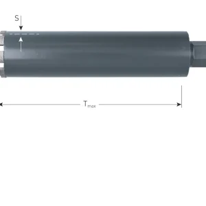 DIAMANTBOOR GRIJS, DROOG, 1.1/4", 3 SEGM., ø27X400