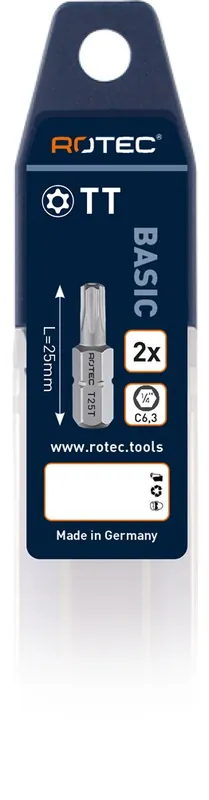 SCHROEFBIT MET GAT, C6.3, T40TX25 VERPAKT PER 2 / VOLGENS DI