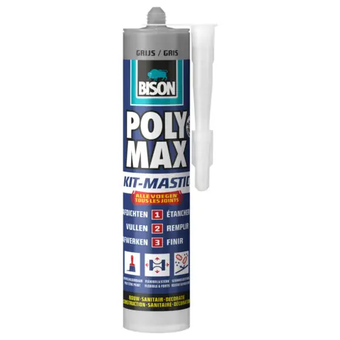 BISON POLY MAX® KIT GRIJS KOKER 280 ML NL/FR