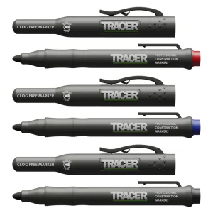 TRACER VERSTOPPINGSVRIJE MARKEERSTIFTENSET ACF-MK3, ZWART, BLAUW, ROOD