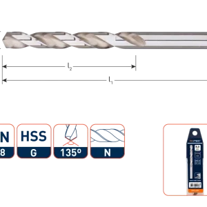 HSS-G SPIRAALBOOR, DIN338, TYPE N, OPTI-LINE, ø6,0
