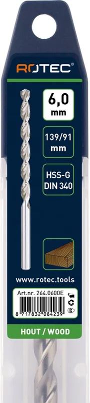 HSS-G HOUTSPIRAALBOOR LANG, DIN 340, TLS, ø11,0X128X195