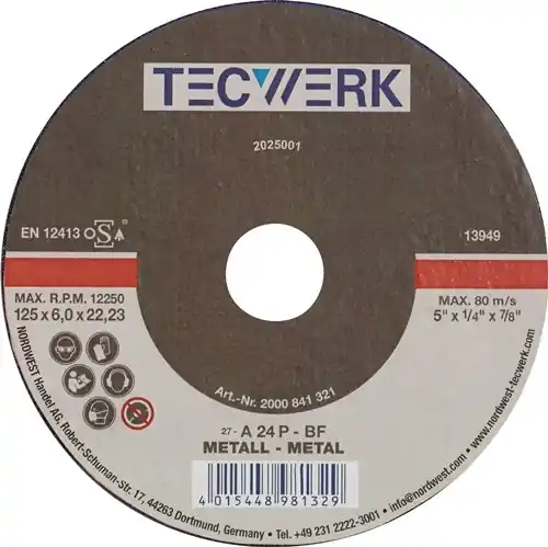 AFBRAAMSCHIJF D125XS6MM GEBOGEN STAAL GAT 22,23 MM TECWERK