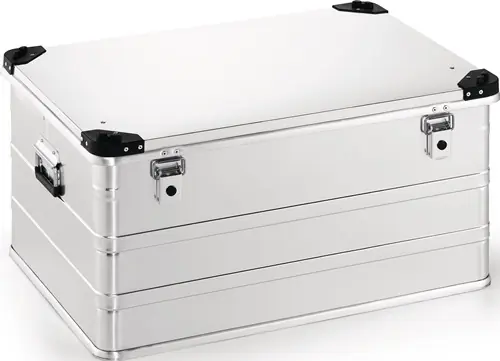 ALUMINIUM BOX L782XB585XH410MM 157 L MET KLAPDEKSEL EN STAPELHOEKEN