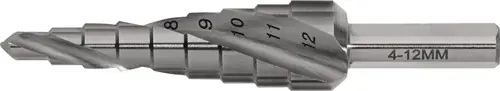 GETRAPTE BOOR BOORBEREIK 4-12 MM HSS SPIRAALGEGROEFD SNEDEAANTAL 2 TREDENAANTAL