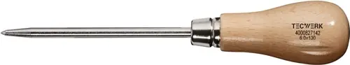 PRIEM MET RONDE PUNT HOUTEN HEFT TOTALE LENGTE 190 MM TECWERK