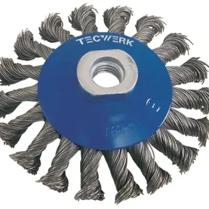 STAALDRAADBORSTEL D. 115 MM DRAADDIKTE 0,5 MM STAAL 15 MM 12500 MIN-¹ TECWERK