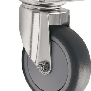 ZWENKWIEL WIEL D. 50MM DRAAGVERMOGEN 50KG MET BEVESTIGINGSPLAAT RUBBER GRIJS