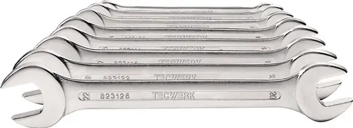 SET DUBBELE STEEKSLEUTELS 8-DELIG SW6-22 MM CHROOM-VANADIUMSTAAL VERCHROOMD TW