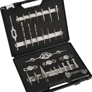 METAALBEWERKINGS-SET M3-M12 33-DELIG HSS KUNSTSTOF KOFFER TECWERK