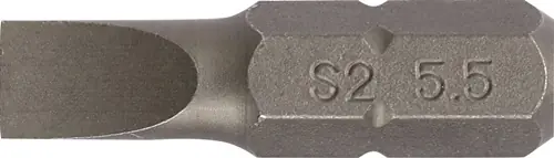 BIT VOOR SLEUFSCHROEVEN 6,5 MM LENGTE 25 MM 1/4 INCH C6,3 SNEDESTERKTE 1,2 MM TW