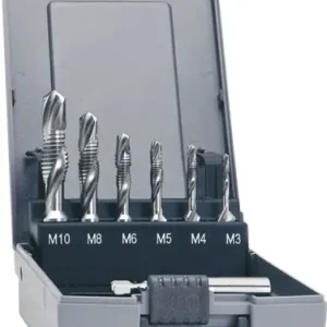 COMBI-DRAADTAPSET DIN 3126 M3-M10 7 DELIG HSSG KUNSTSTOF CASSETTE TECWERK