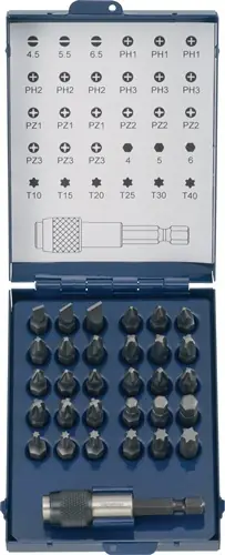 BITASSORTIMENT 31-DELIG SLEUF/PH/PZD/TX MET MAGNEET EN SNELWISSELKOP TECWERK