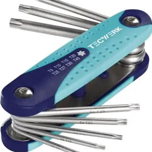 SCHROEVENDRAAIERSET 8-DELIG UITKLAPHOUDER T9-T40 S2-STAAL TECWERK