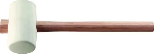 RUBBERHAMER HOOFD-D. 64 MM KOPLENGTE 113 MM WIT ESSENHOUT 70 SHORE A VLAKKE BAAN