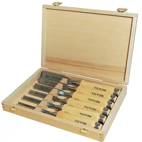 STEEKBEITELSET 6,10,12,16,20,26 MM HEFT VAN WIT BEUKENHOUT ULM VORM 6-DELIG HOUT