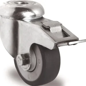 ZWENKWIEL MET TOTAALKLEM WIEL D. 50MM DRAAGVERMOGEN 50KG MET ACHTERGAT 11MM K