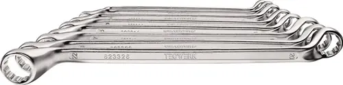 DUBBELE-RINGSLEUTELSET 10-DELIG SLEUTELWIJDTE 6-27 MM DIEP GEBOGEN TECWERK