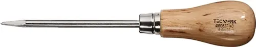 PRIEM MET VIERKANTE PUNT HOUTEN HEFT TOTALE LENGTE 190 MM TECWERK