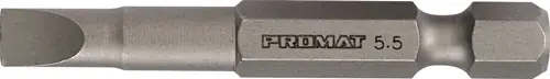 BIT VOOR SLEUFSCHROEVEN 4,5 MM LENGTE 50 MM 1/4 INCH E6,3 SNEDESTERKTE 0,6 MM TW