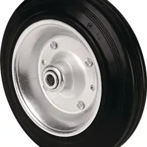 RESERVE-WIEL WIEL D. 200MM DRAAGVERMOGEN 205KG VOLLEDIG VAN RUBBER ZWART AS-D.