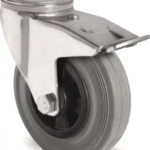 ZWENKWIEL MET TOTAALKLEM WIEL-Ø 125 MM DRAAGVERMOGEN 100 KG MET ACHTERGAT WIELLA