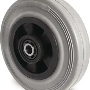 RESERVE-WIEL WIEL-Ø 100 MM DRAAGVERMOGEN 75 KG VOLLEDIG VAN RUBBER GRIJS AS-Ø 8