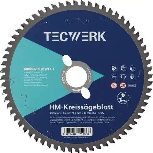 VERSTEKCIRKELZAAGBLAD BUITEN-Ø 254 MM AANTAL TANDEN 80 HLTCG GAT 30 MM SNIJBREED