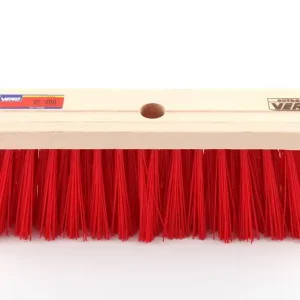 BEZEM 41 CM HOUT KUNSTVEZEL ROOD