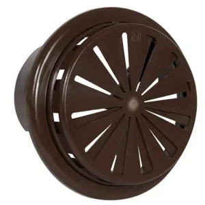 VERSTELBAAR VENTILATIEROOSTER KUNSTSTOF Ø100-150MM BRUIN