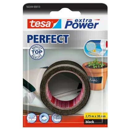 TESA EXTRA POWER® PERFECT 2.75M X 38MM ZWART