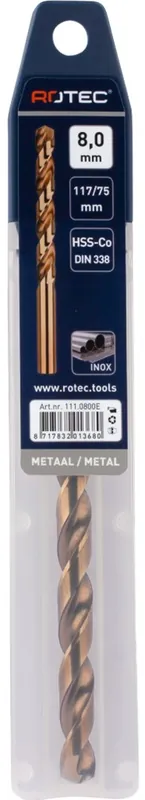 ROTEC METAALBOOR HSS-COBALT 1.5 MM METAALBOREN DIN338