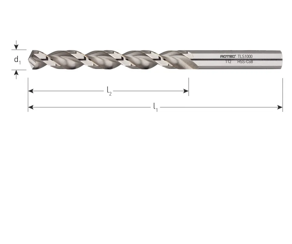 HSS-E SPIRAALBOOR, DIN 338, TYPE TLS1000, ø6,0