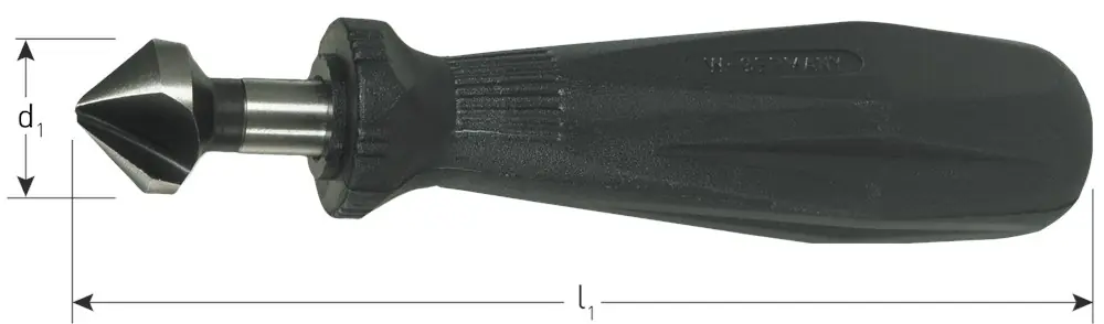 HSS-G VERZINKFREES 90°, DIN 335C, MET HANDVAT, ø25
