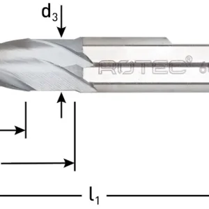 HSS-E SPIEBAANFREES, DIN 327, KORT, ALCRN-GECOAT, ø9