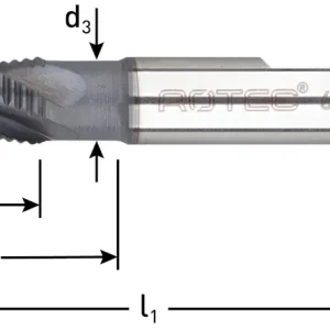 HSS-E RUWFREES, TYPE HR, DIN 844, KORT, ALCRN-GECOAT, ø5