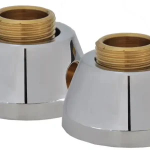 MUURPLAATKOPPELING 1/2" X 12 MM MET ROZETTEN 2 STUKS CHROOM