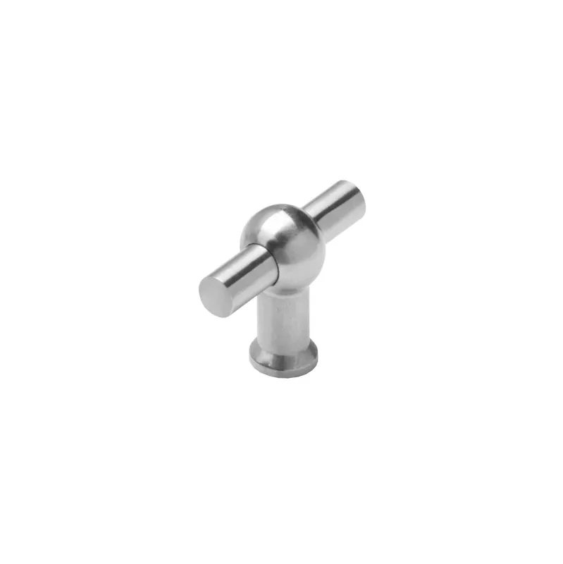 MEUBELKNOP T-VORM RECHT 22MM RVS
