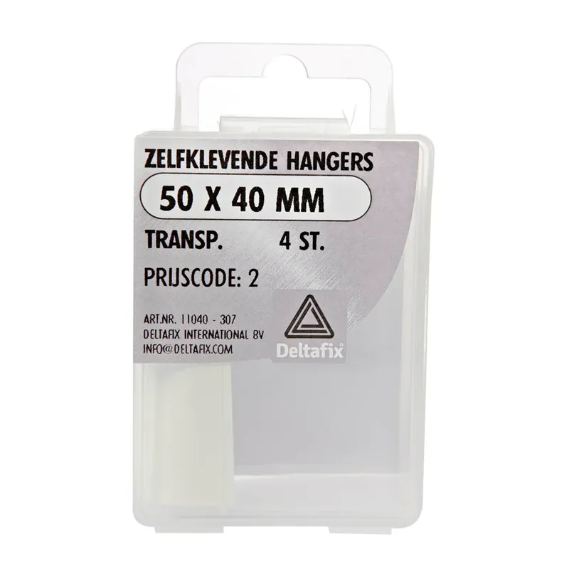 HANGER ZELFKLEVEND TRANSPARANT 50 X 40 MM 4ST